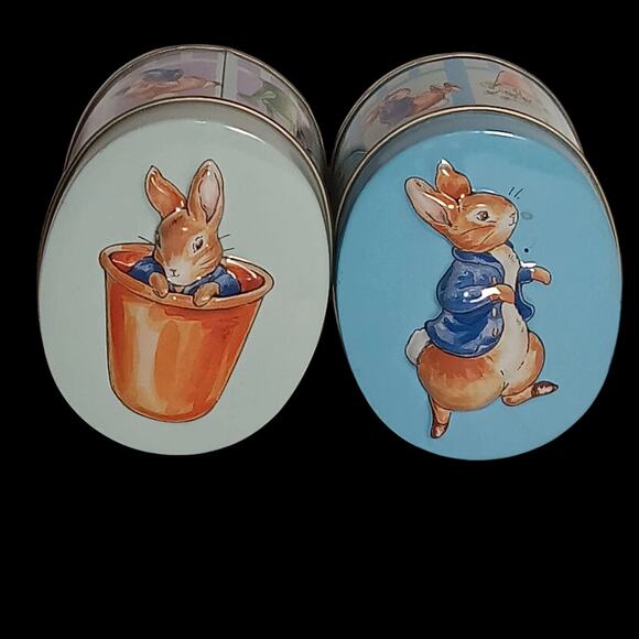 Lot of 2 Vintage Rabbit Frederick Warne & Co Tin Gift Box EMPTY Easter Bunny Lid - Picture 16 of 16